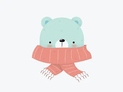 Cute Bear 2d adorable animal bear branding cartoon character character design cozy cute design flat illustration illustrator logo teddy vector winter