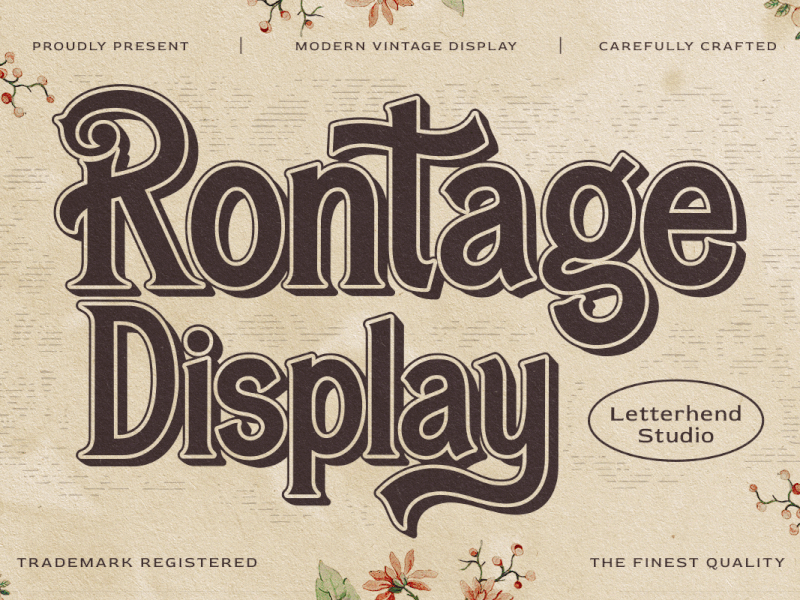 Rontage Display - Vintage Display freebies logo font