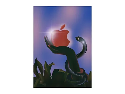 Forbidden Fruit adam and eve ali adams apple carrying crop studio foilage forbidden fruit hand leaf madebycrop print retro snake