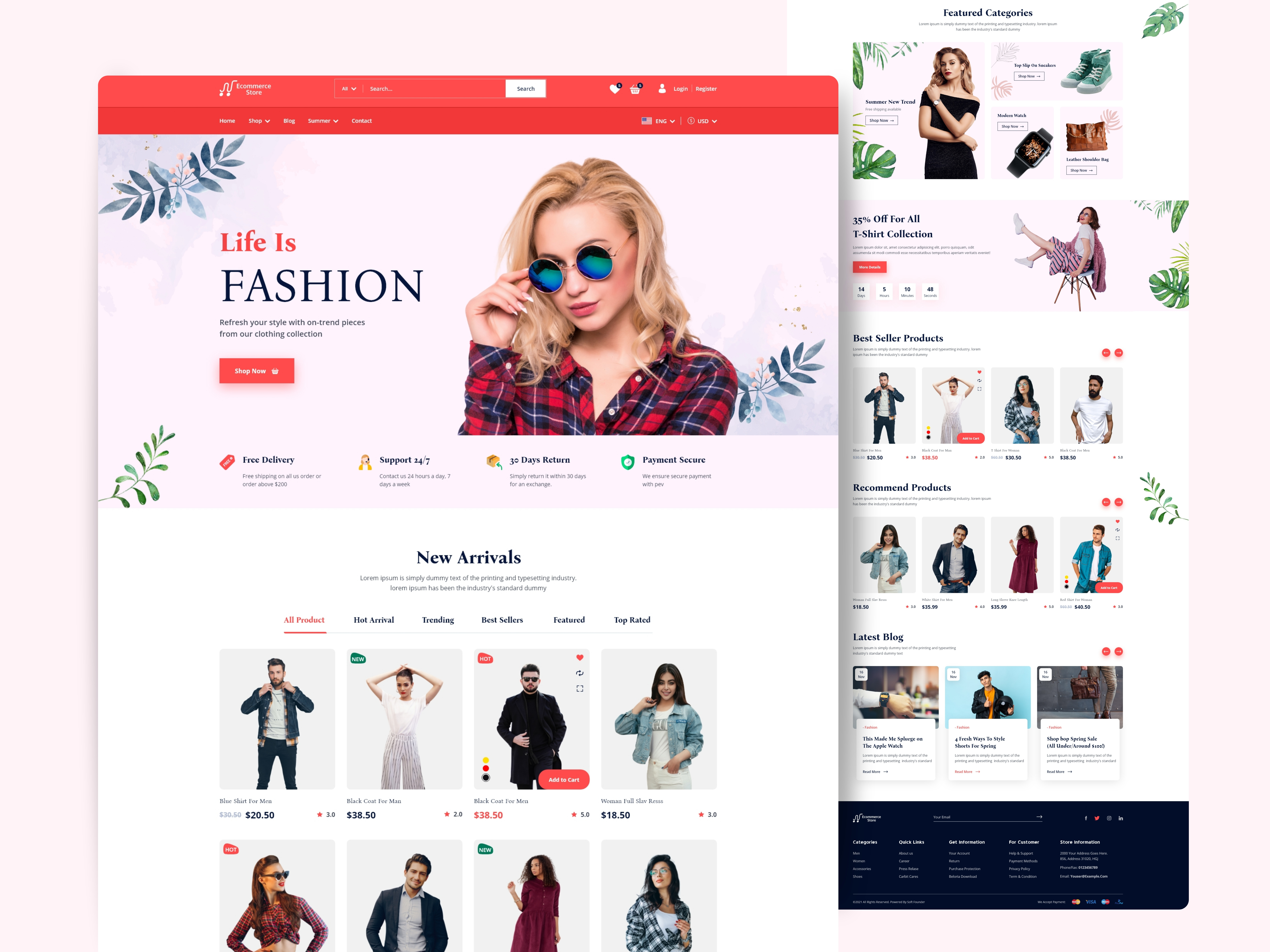Example of E Commerce Website Design (Full Website)