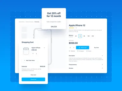Wirekit cart coupon design design kit design system elements product sketch ui ui kit
