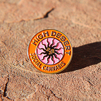 High Desert Enamel bosse branding cannabis enamel enamel pin high illustration logo sun