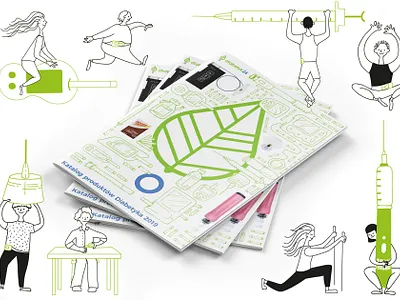 Diabeties catalog with illustrations catalog catalogue diabetes hand drawn health illustration medicine