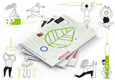 Diabeties catalog with illustrations catalog catalogue diabetes hand drawn health illustration medicine