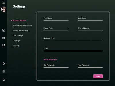 Daily UI #007 | Settings account setting dailyui dark setting settings webdesign
