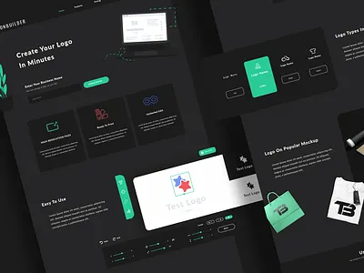 Tronbuilder Logo Maker black style dark theme hero landingpage logo logo creator logo maker logo templates ui web web app