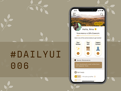 Daily UI 006: User Profile accessibility accessible branding death design design challenge figma inspo profile ui user profile