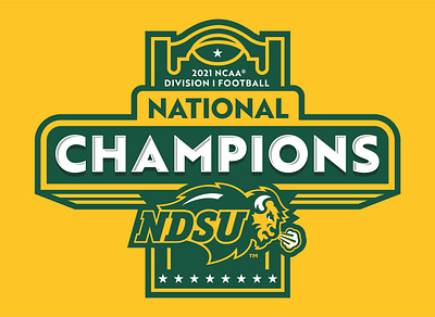 2021 NCAA DIVISION I FOOTBALL NATIONAL CHAMPIONS LOGO bisons branding champions college football illustration logo national champions ncaa north dakota state sports vector