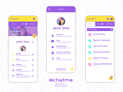 Daily UI #013 - 1 chat direct messaging