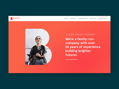 Bluesky Properties Homepage animation architecture b branding colorful design desktop digital green homepage orange real estate sidlee transition ui ux web