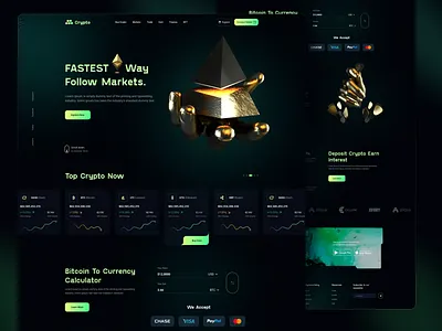 Cryptocurrency Trading Landing Page best design binance bitcoin blockchain crypto crypto landing page crypto trading crypto wallet cryptocurrency cryptocurrency dashboard cryptocurrency web site dark ethereum ethereum crypto exchange hero interaction design litecoin uiux web design zcash
