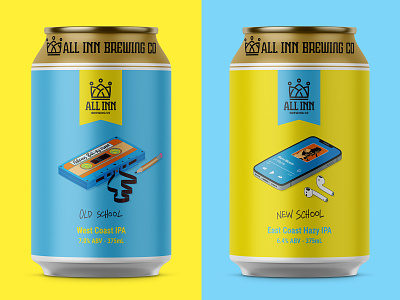 Isometric Beer Can Illustrations apple pods beer can design illustration iphone isometric new school old school pencil tape deck