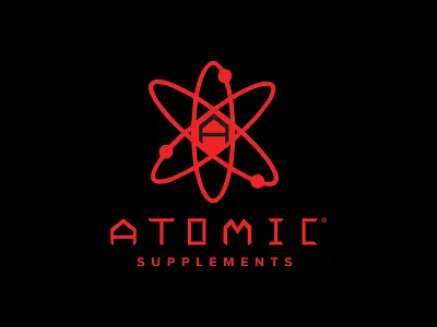 Atomic Supplements // Branding bodybuilding brand identity branding design logo pre workout supplement workout