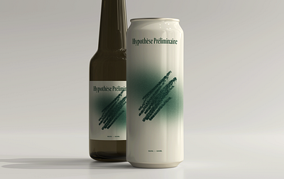 Hypothèse Préliminaire beer bottle branding can design label quebec simple