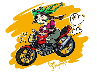 Motorcycle digital illustration 🐸 art artist cartoon character design comic digital art digital illustration draw drawning frog fun graphic design illustration ipad motorcycle procreate sketch