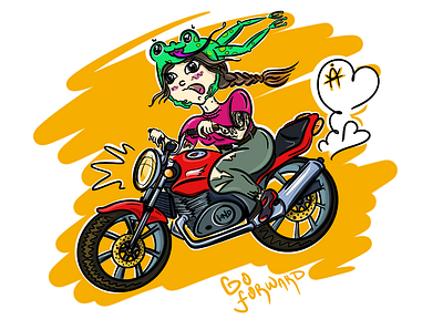 Motorcycle digital illustration 🐸 art artist cartoon character design comic digital art digital illustration draw drawning frog fun graphic design illustration ipad motorcycle procreate sketch