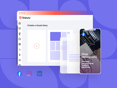 Create motion-graphic visual stories branding content content creation content creator design digital content digital publishing embed flipbook illustration issuu magazines publication publishing ui webdesign