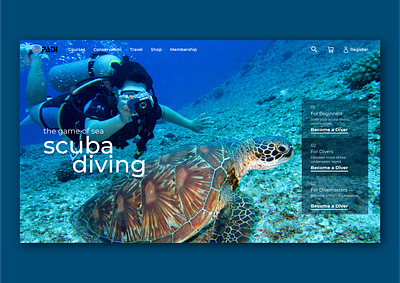 Scuba diving app design design illustration interaction interface scuba ui ui design ux website