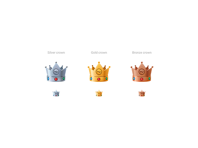 Crown icons bronze crown design figma gold icons king silver sketch vector