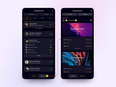 Supernatural Leaderboard app leaderboard mobile supernatural ui ux