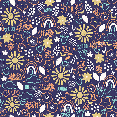 Summer pattern decorative design floral pattern seamless simple surface design texture