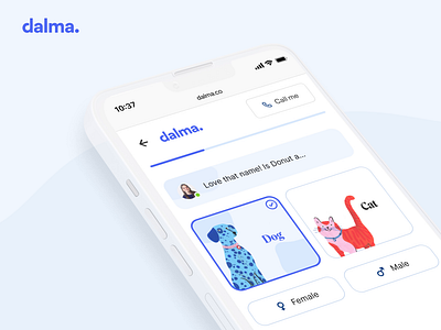 Dalma x The Design Crew - Onboarding Flow animal cat dalma dog form insurance interface mobile onboarding flow product product design question ui design web