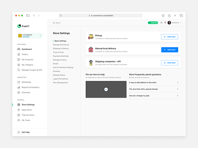 e-commerce - Set Shipping Delivery delivery design e commerce product screen settings shipping store ui ux web