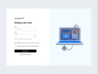 Remedium sign up after effects animation blender healthcare illustration medical register registration remedium sign up