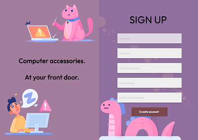 Daily UI challenge #1 design illustration page sign up typography ui ux website