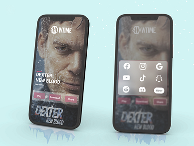 Daily UI (10) Social Share app design dexter dexter new blood illustration showtime showtime app typography ui ux