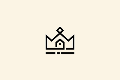 King Home Logo Template architect building crown design home house icon illustration king line logo luxury property real estate royal sign simple symbol template vector