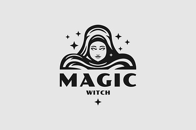 Women of Magic Logo black branding design exclusive girl illustration lady logo magic magician mythic people person silhouette spiritual vector witch wizard woman women