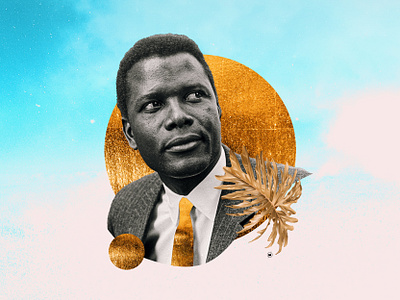 Sidney abstract design digital art gold graphic design illustration photoshop sidney poitier sky tribute