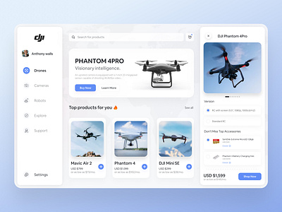 DJI Website - concept design cameras dailyui dji drone drones figma flying interface ui uidesign uidesigner uidesigns uitrends uiux userexperience userinterface webdesign website website development websites