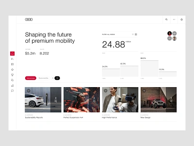 Volksvagen - Dashboard app application audi clean dashboard design desktop diagram learning modern platform product design side menu statistics training typography ui ux video web design