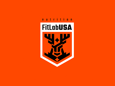 FitLabUSA brand branding deer design emblem fit font identity illustration lab letter logo logotype nutrition sports star