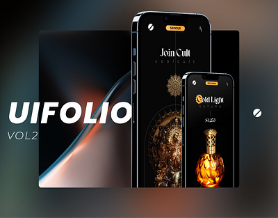 UIFOLIO VOL 2 beautidul branding clean dark design illustration logo logofolio minimal mobile ui phone ui portfolio resume ui uifolio user interface ux vector web ui website