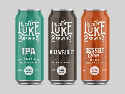 Lucky Luke Brewing Co. // Packaging 2019 (Core) beer can beer label brewery craft beer design label packaging