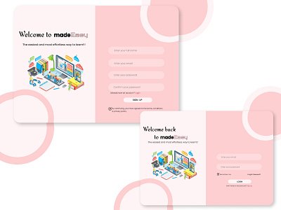 Sign-up/Login page design design graphic design ui