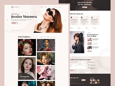 Fashion Model Portfolio Concept dress fashion fashion website model portfolio trending ui ux website women model