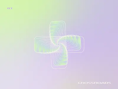 Crossroads branding generative art graphic design illustrator ui