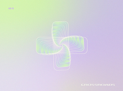 Crossroads branding generative art graphic design illustrator ui