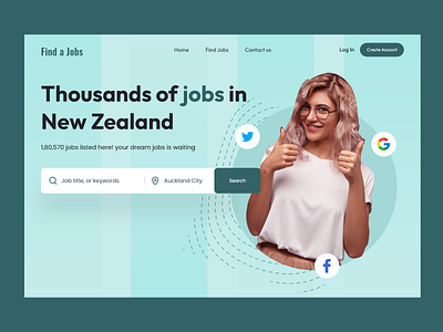 Job Finder Website Design branding design findjob illustration logo mobileapp searchjob tecorb ui userinterface ux vector