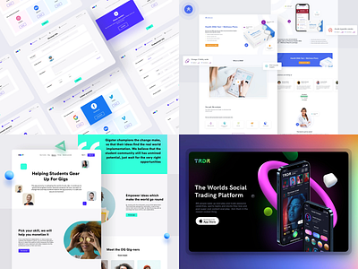 2021 Web related works branding browser design education fintech healthcare illustration image logo neel prakhar sharma social trading ui ux video web web app website