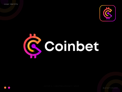 Coinbet Cryptocurrency Logo Concept blockchain branding coin crypto currency defi exchange finance fintech gradient icon identity investment letter c lettering logo logo design nft token wallet