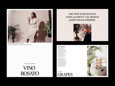 Vino Rosato blog branding design grid header minimal typography ui ux web wine