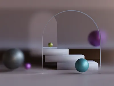 Scene 2 3d abstract blender branding glass illustration render scene