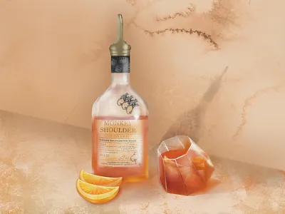 Monkey Kitchen Cocktail art artist brand drawing drink glass illustration monkey orange procreate shoulders vector