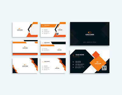 Business card design agency brand branding business card company corporate design manager modern orange print real estate yellow