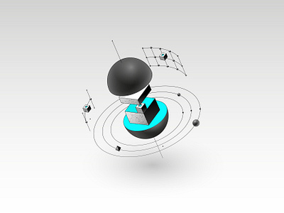 Atomic Sphere 3d 3d illustration abstract abstract art design digital art geometric geometric shapes graphic illustration illustration for web illustrator shakuro shapes sphere technical technical illustrations